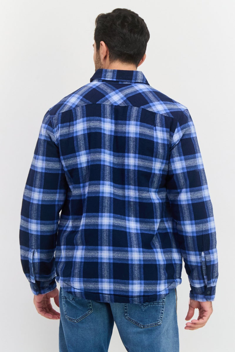 Hurley قميص جاكيت مزخرف للرجال بقصة عادية، مجموعة ألوان زرقاء - Image 3