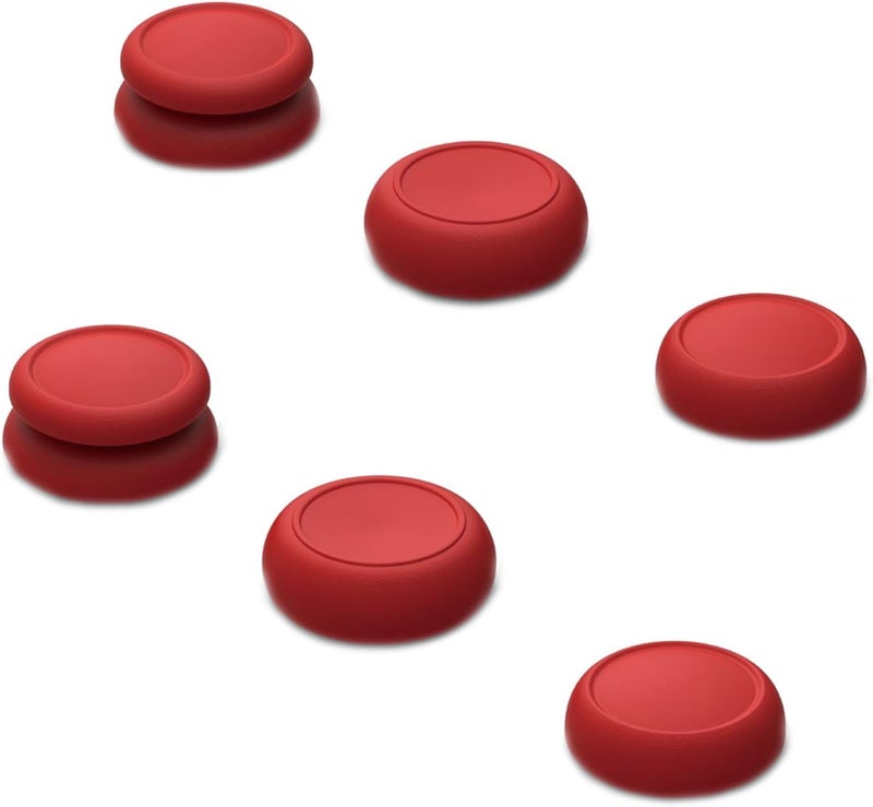 Skull & Co. Skin, CQC and FPS Thumb Grip Set Joystick Cap Analog Stick Cap for Nintendo Switch Joy-Con Controller - Dark Red, 3 Pairs(6pcs) - Image 1