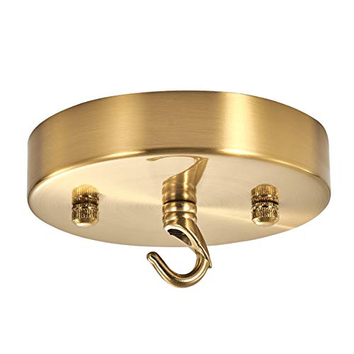haultop Upgraded Version 4.72 Inch Light Canopy Kit, Iron Ceiling Canopy Kit for Pendant Light, Chandelier Hook, Vintage Chandelier Canopy, Ceiling Hooks, Glod - Image 1