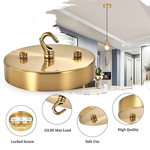haultop Upgraded Version 4.72 Inch Light Canopy Kit, Iron Ceiling Canopy Kit for Pendant Light, Chandelier Hook, Vintage Chandelier Canopy, Ceiling Hooks, Glod - Image 5