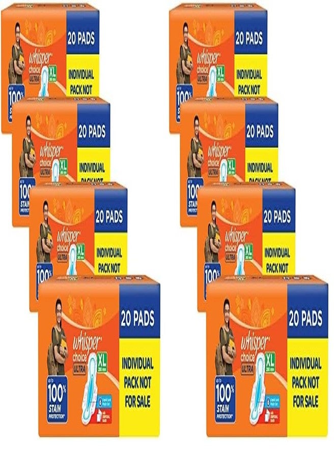 Whisper Choice Ultra Sanitary Pads,80 Xl Pads,Upto 100% Stain Protection All Day,Thin Pads With Magic Gel That Locks Liquid,Super Fast Absorption,Longer Length For Better Coverage,Disposable Wrapper - Image 1