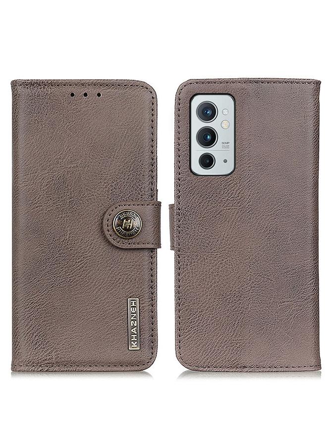 اس-توب جراب هاتف OnePlus 9RT 5G KHAZNEH من جلد البقر الملمس، جراب هاتف جلدي قابل للطي أفقيًا - Image 2