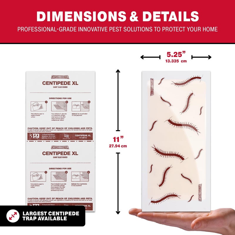 Catchmaster Centipede XL Giant Glue Boards 6-PK, Adhesive Bug Catcher, Cricket, Roach, Scorpion & Spider Traps for Home, Centipede Killer, Insect Glue Traps for House & Garage, Pest Control for Home - Image 5