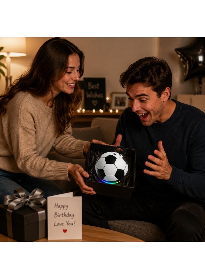 مكبر صوت بلوتوث محمول بتصميم كرة القدم مع إضاءة LED، سماعة لاسلكية صغيرة مع وظيفة TWS، مكبر موسيقى قابل لإعادة الشحن عبر USB للهدايا والحفلات - Image 5