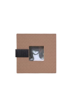 ebarza Light Coffee Textile Texture Photo Frame-B 