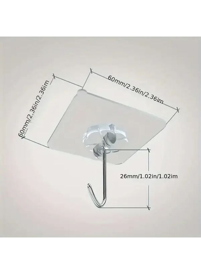 15pcs Strong Adhesive Hooks Waterproof Easy Install Transparent Wall Bathroom Storage - Image 4