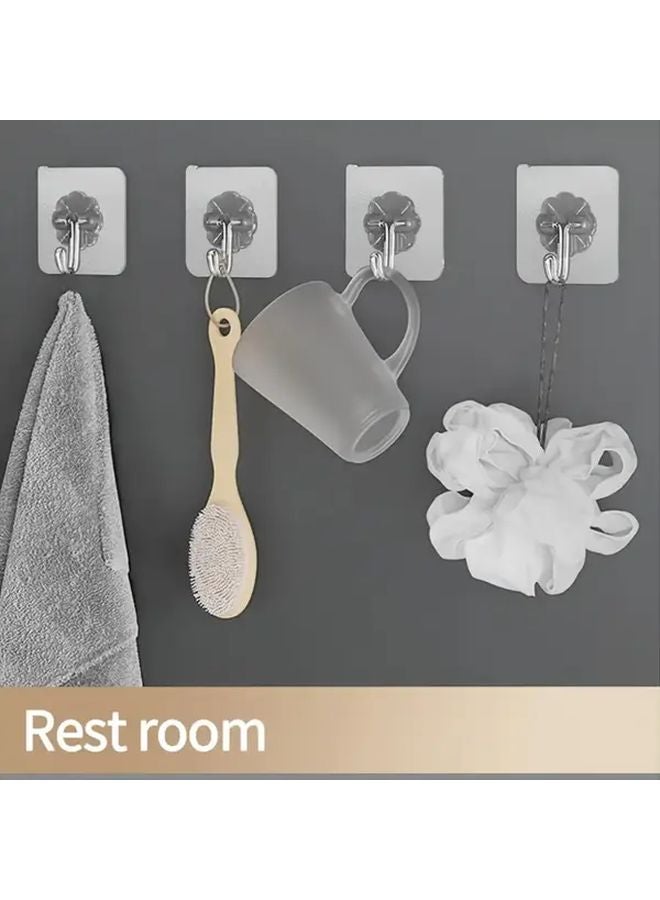 15pcs Strong Adhesive Hooks Waterproof Easy Install Transparent Wall Bathroom Storage - Image 3