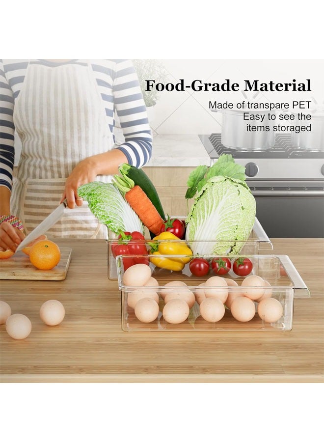 Hihonor 1 Pack Refrigerator Drawer Organizer, Pull Out Shelf Storage Transparent Organizer for Egg, Fruit, Vegetable, Seafood, Meat, Fit All Fridge Shelves Under 0.78'' - Image 5