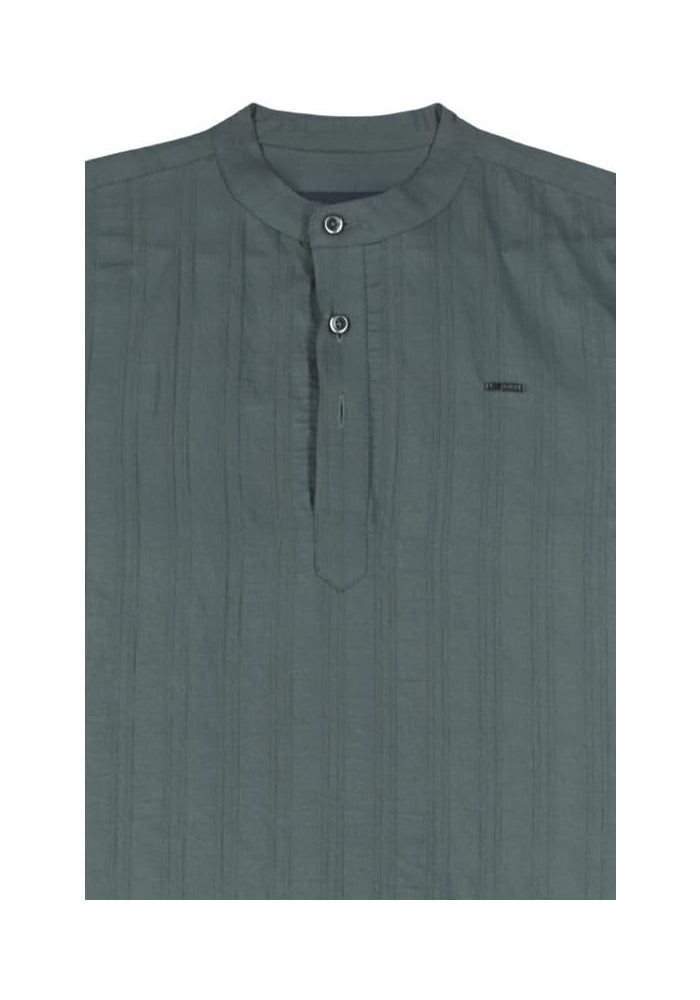 CHARCHIT Boys Full Sleeves Textured Solid Shirt Kurta Style Shirt - Image 5