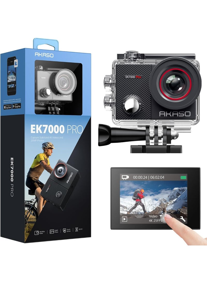 AKASO EK7000 4K30FPS 20MP WiFi Action Camera with EIS 4X Zoom Ultra HD 131FT Waterproof Underwater Camera with 170 Degree Wide Angle Remote Control Support External Microphone - Image 1