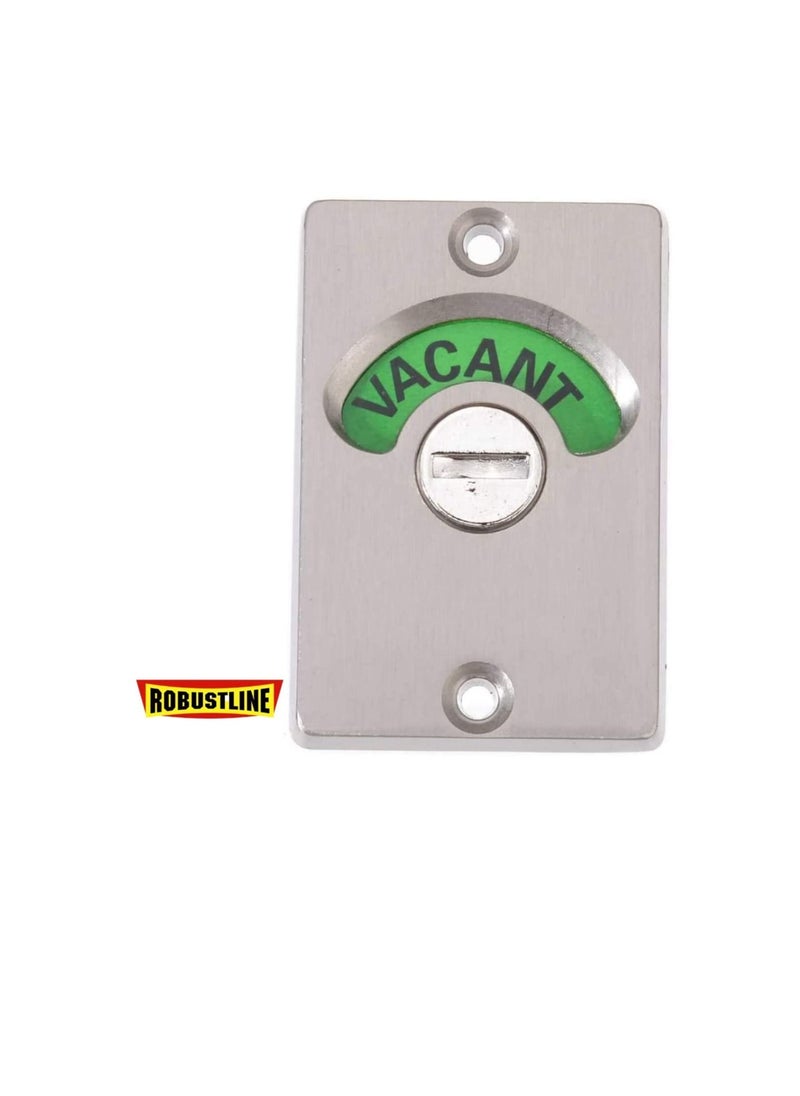 ROBUSTLINE - Robustline Public Toilet Indicator Bolt Lock Vacant/ Engaged Bathroom Toilet Privacy Door Lock Latch for Restroom Supplies (Chrome Plated) - Image 1