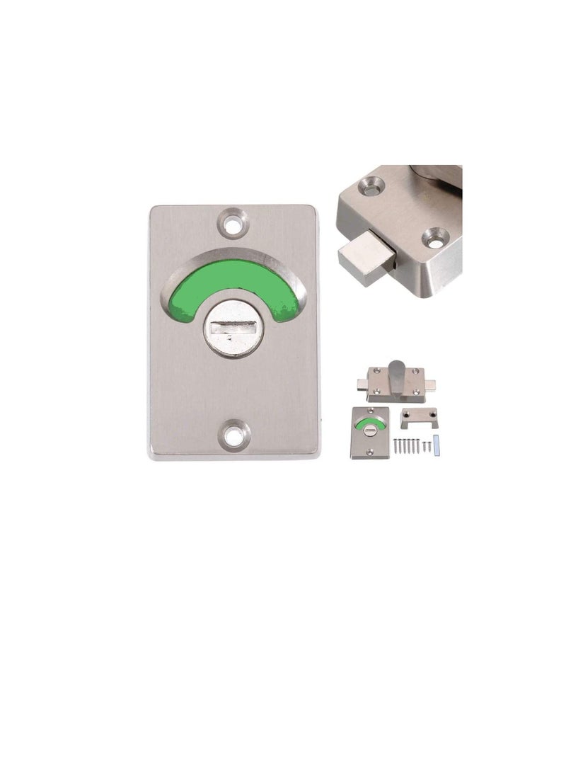 ROBUSTLINE - Robustline Public Toilet Indicator Bolt Lock Vacant/ Engaged Bathroom Toilet Privacy Door Lock Latch for Restroom Supplies (Chrome Plated) - Image 1