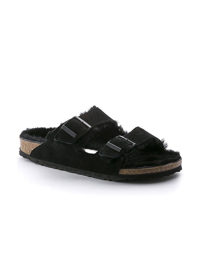 Generic Winter Fuzzy Birkenstock Arizona Womens Slippers Black 