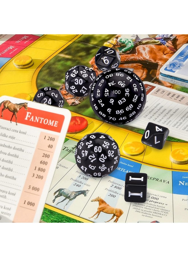 AUSTOR 15 Pieces Complete Polyhedral Dice Set D3-D100 Game Dice Set With A Leather Drawstring Storage Bag For Role Playing Table Games(Black & White) - Image 3