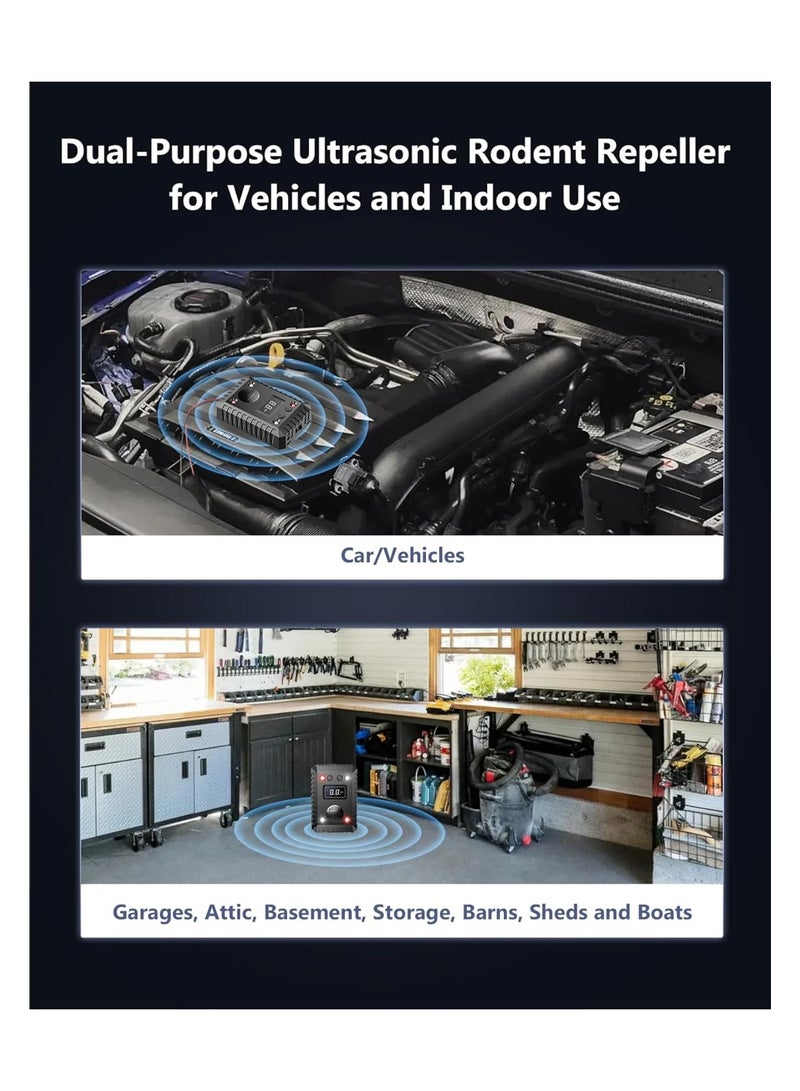 SYOSI Animal Repeller, Ultrasonic Rodent Repellent Under Hood, Strobe Lights & Alarm Sound Keep Mice Rat Squirrel Away from Car Engine, Truck Garage, Attic Basement, Warehouse Barn Shed Vehicle Protection - Image 5