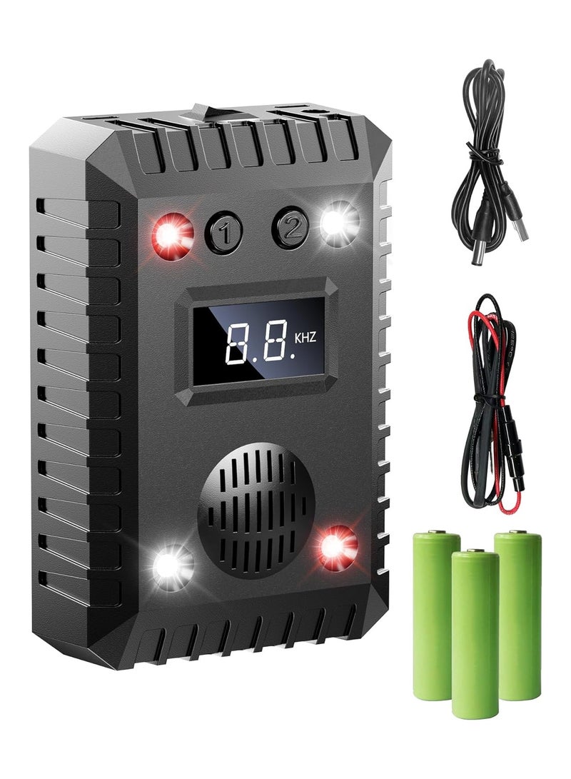 SYOSI Animal Repeller, Ultrasonic Rodent Repellent Under Hood, Strobe Lights & Alarm Sound Keep Mice Rat Squirrel Away from Car Engine, Truck Garage, Attic Basement, Warehouse Barn Shed Vehicle Protection - Image 1