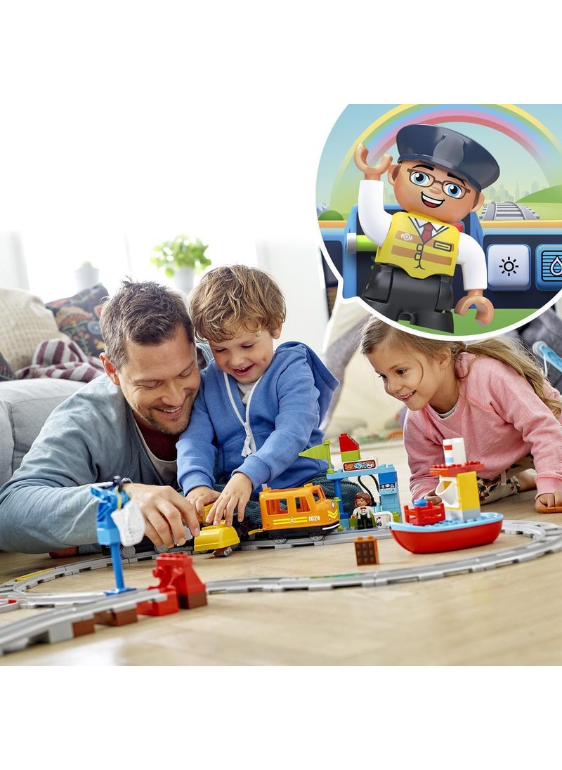 ® DUPLO® Cargo Train 10875 - Complementary Educational Toy Building Set Compatible with DUPLO Sets for Kids Ages 2 and Up (105 Pieces)