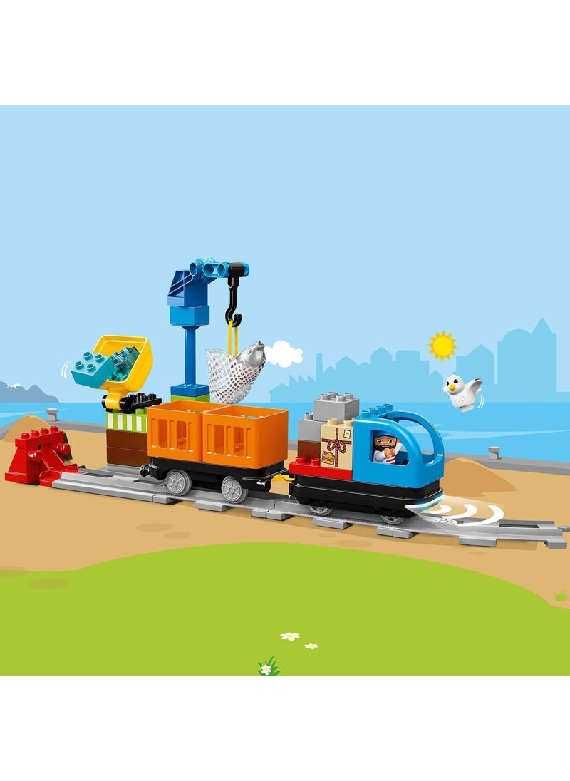 ® DUPLO® Cargo Train 10875 - Complementary Educational Toy Building Set Compatible with DUPLO Sets for Kids Ages 2 and Up (105 Pieces)
