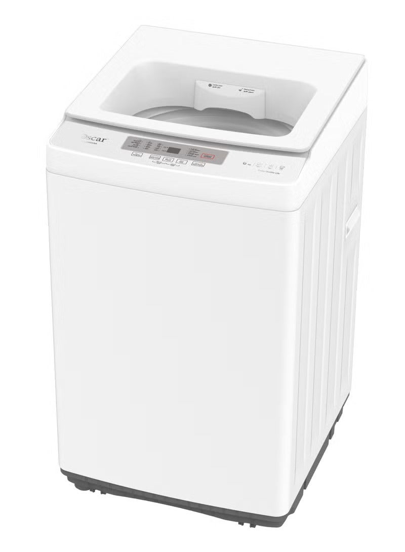 OSCAR | 6 KG Top Load Washing Machine | with LED Screen Display | 43L Tub Volume, Pump with 2 Water Inlet Hoses | Tempered Glass Panel Aluminum Construction | OTLWM6XSA | - Image 2