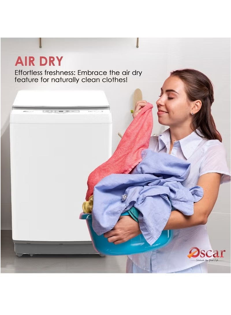 OSCAR | 6 KG Top Load Washing Machine | with LED Screen Display | 43L Tub Volume, Pump with 2 Water Inlet Hoses | Tempered Glass Panel Aluminum Construction | OTLWM6XSA | - Image 3