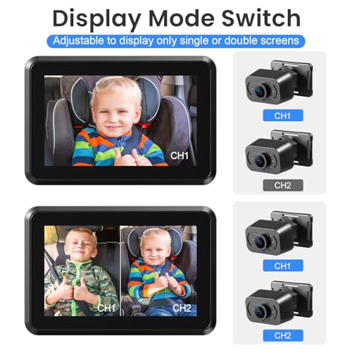 Itomoro Baby Car Mirror, HD Dual Channel with 2 IR Night Vision Camera, Easy 5 Min Installation for Rear Facing Seat - Image 3