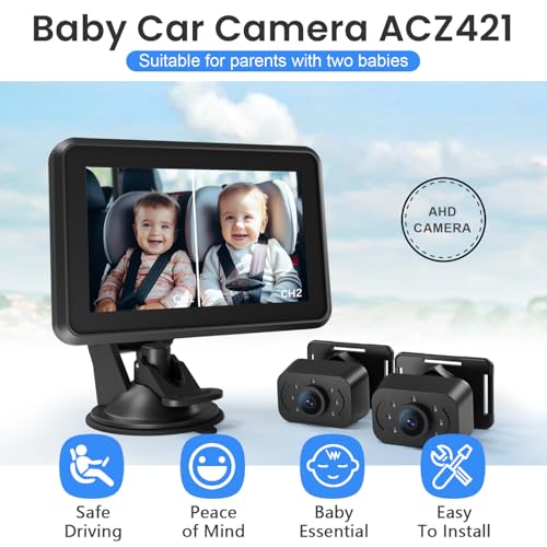 Itomoro Baby Car Mirror, HD Dual Channel with 2 IR Night Vision Camera, Easy 5 Min Installation for Rear Facing Seat - Image 2