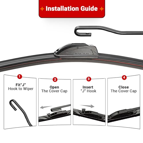 RAINTOK Windshield Wiper Blades Replacement for 2019 2020 2021 2022 2023 Toyota RAV4 Original Factory Quality Front Rear Wipers Blade Set for My Car - 26" 16" 12" (Pack of 3) - Image 4