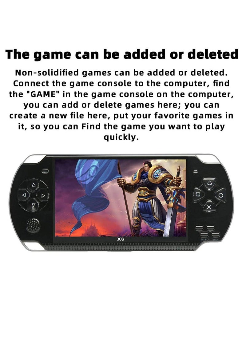 Generic - 4.3 inch 8GB Handheld Game Console - Built-in 1500 Games - Supports Multiple Simulators - X6 Retro Video Game Console - MP3/MP4/Ebook - TV OUT - Portable Game Player - Image 1