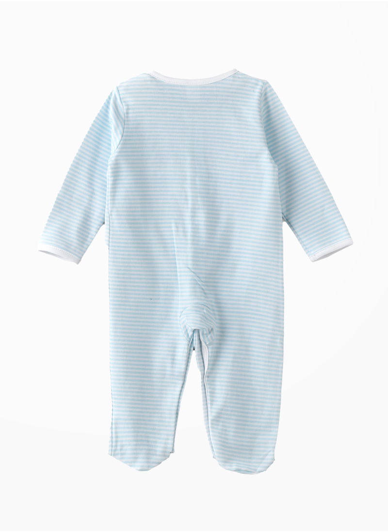 Tiny Hug Baby Boys' Striped Car Print Footed Sleepsuit  - Image 2