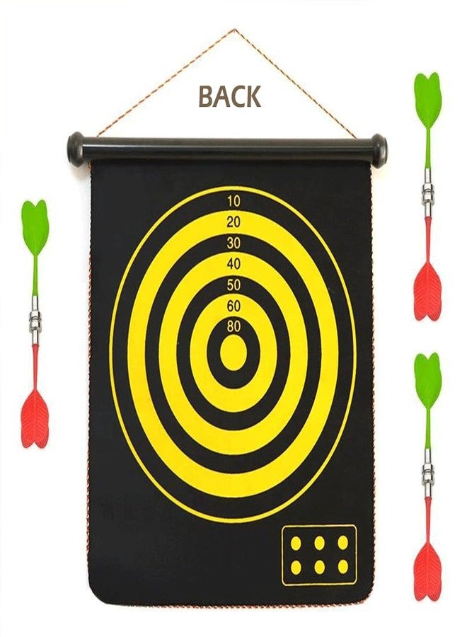 Zinnia Dart Board Game for Kids, 12 INCH Double Side Playing Dartboard with 4 Darts, Easy to Hang Indoor Game for Family, Hard Wood & Metal Wire Darts Board Game for Adults (17 INCH MAGNATIC Dart) - Image 4