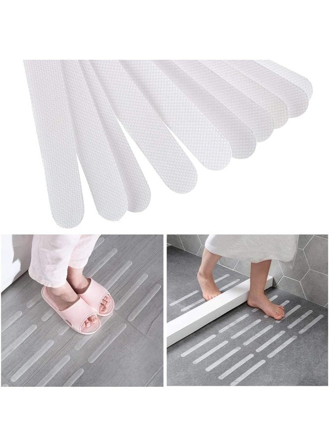 مداس حمام آمن من اسيتات فينيل الايثيلين، لاصق قوي مانع للانزلاق ملصقات حوض الاستحمام المضادة 10 قطع أبيض - Image 5