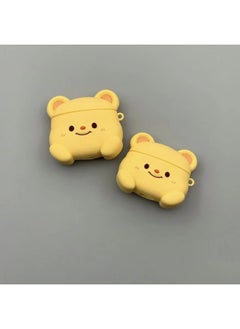 Generic Year Headset For Apple 4 Generation AirpodsPro2 Cartoon Cute Protective Shell Premium-Color:Butter Bear With Hook-Applicable Models:Airpods 4th Generation  - Image 1