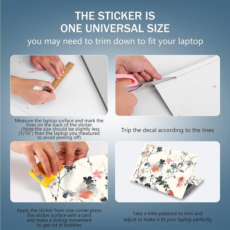 ICOLOR Laptop Skin Sticker Decal 12 13 13.3 14 15 15.4 15.6 inch Personalized Universal Notebook Vinyl Skin Stickers Cover Art Decal Computer Protector (075) - Image 3
