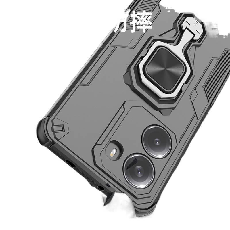 غطاء MagSafe بTPU + PC باللون أخضر مغناطيسي بوظيفة حامل من مادة TPU لـ a4/redmi14c/pococ75/pocom7 مع حماية من السقوط وحامل قائم مع مقاوم للصدمات مع مغناطيس قوي سهل التخزين للعائلة - Image 3