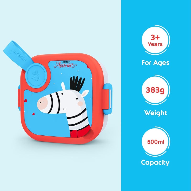 Rabitat Stainless Steel Lunch Box with Spoon - 2 Years Brand Warranty | Tiffin Box for Kids | Steel Lunch Box for School Girls and Boys | LUNCHMATE Mini Totally Adorable 500 ml - Image 2