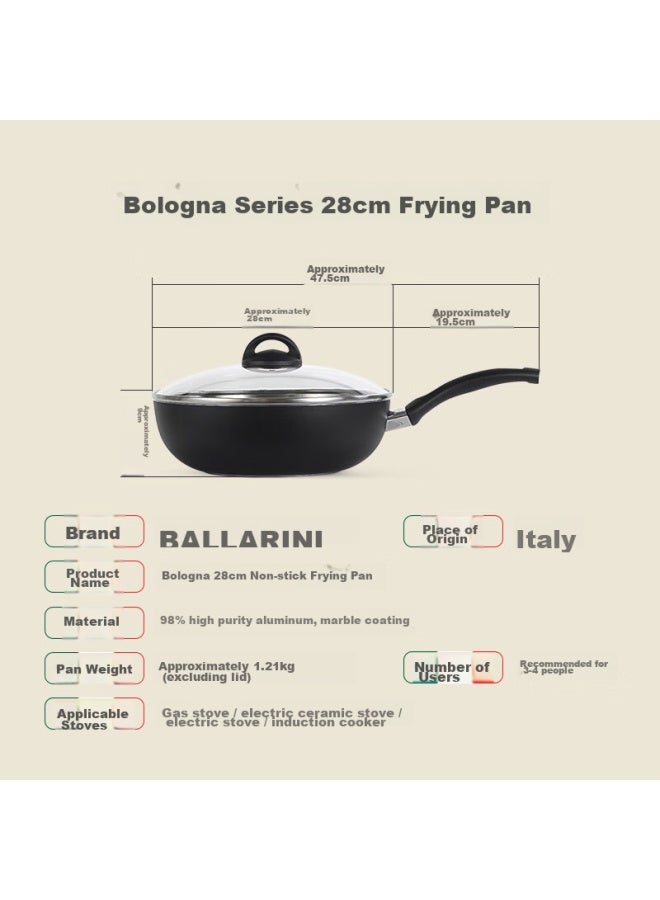 Ballarini Non-stick Pan, Induction Cooker Wok, Imported Flat-bottom Lightweight Frying Pan, Gas And Induction Compatible Stir-fry Pan, Bologna 28cm - Image 3