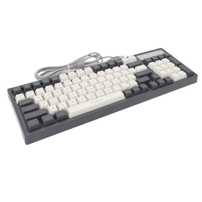 HYSJ RGB Gaming Keyboard 96 Keys Wired Mechanical - Customizable RGB Backlight Versatile for Gaming Office Use - Gray White Durable ABS Construction with Responsive Keystrokes for Intense Sessions - Image 3
