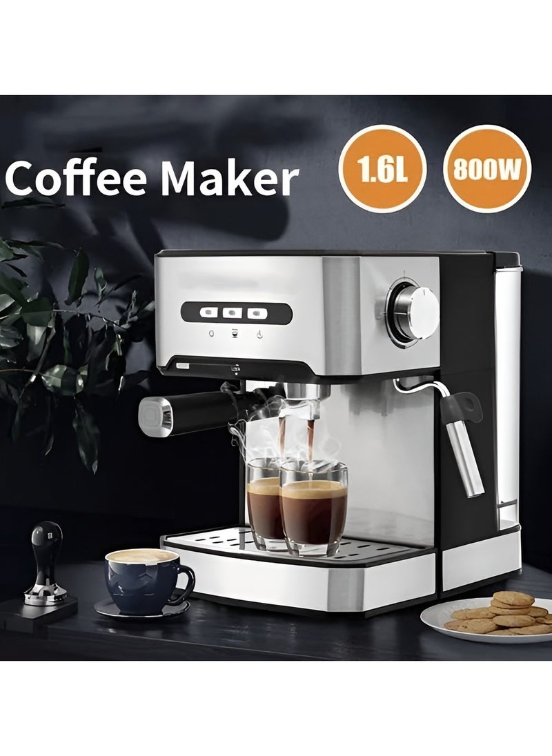 Generic Espresso Coffee Machine With Milk Frother And Steamer  with Pump Pressure Espresso Machine, Espresso Maker For Home Barista Or Office Latte Cappuccino Machine 1.6L 800W  - Image 2