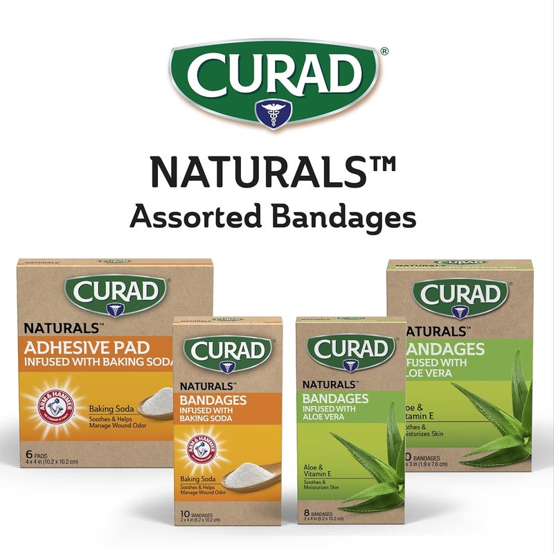 CURAD Naturals Aloe Vera Vitamin E Bandages 2 x 4 Individually Wrapped Sterile Bandage First Aid Kit Essential Protects Scrapes and Cuts Absorbent and SelfAdhesive 8Count4 Boxes - Image 5