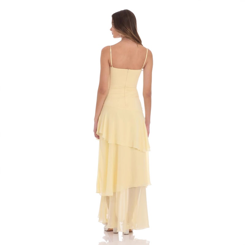 2025 Backless Sling Cake Fold Lace-Up Fashion Evening Dress Slim Fit Dress - Image 3
