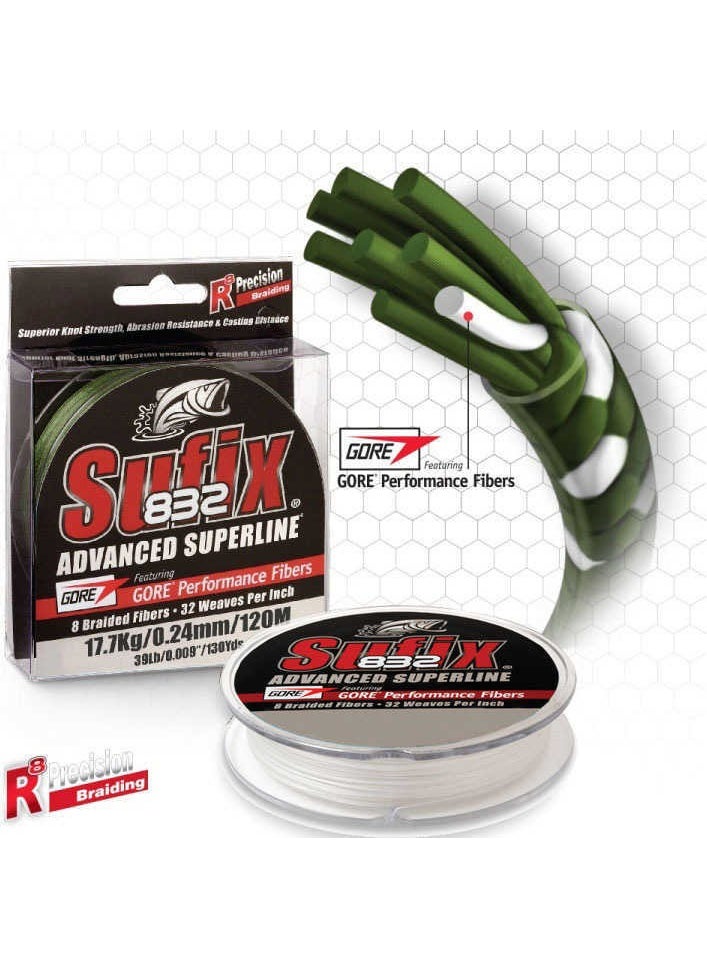 Sufix - 832 Advanced Ip Fishing Line Low Vis GREEN-0.15MM - 100MT - 9.2kg - Image 1
