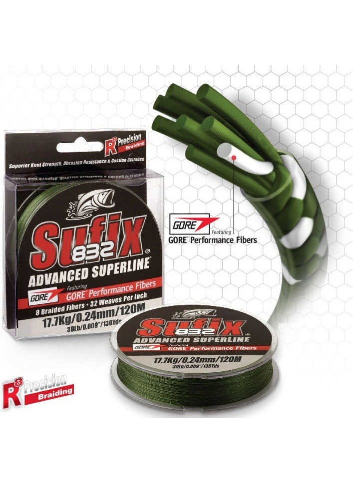 Sufix - 832 Advanced Ip Fishing Line Low Vis GREEN-0.15MM - 100MT - 9.2kg - Image 1