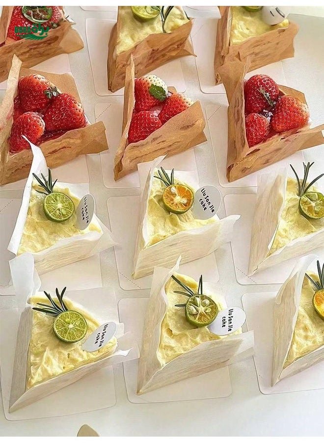 BURAQ - 80pcs Oil-Proof Baking Paper Cupcake Liners, Handhold Dessert Partition Packaging, Decorative Bakery Separator Paper For Catering, Cake Divider Paper, Suitable For Restaurant, Burger, Cake, Cookies, Candy Packaging, Food Separator - Image 1