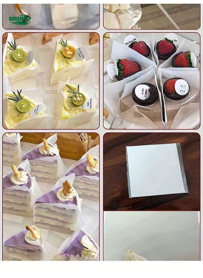 BURAQ - 80pcs Oil-Proof Baking Paper Cupcake Liners, Handhold Dessert Partition Packaging, Decorative Bakery Separator Paper For Catering, Cake Divider Paper, Suitable For Restaurant, Burger, Cake, Cookies, Candy Packaging, Food Separator - Image 1