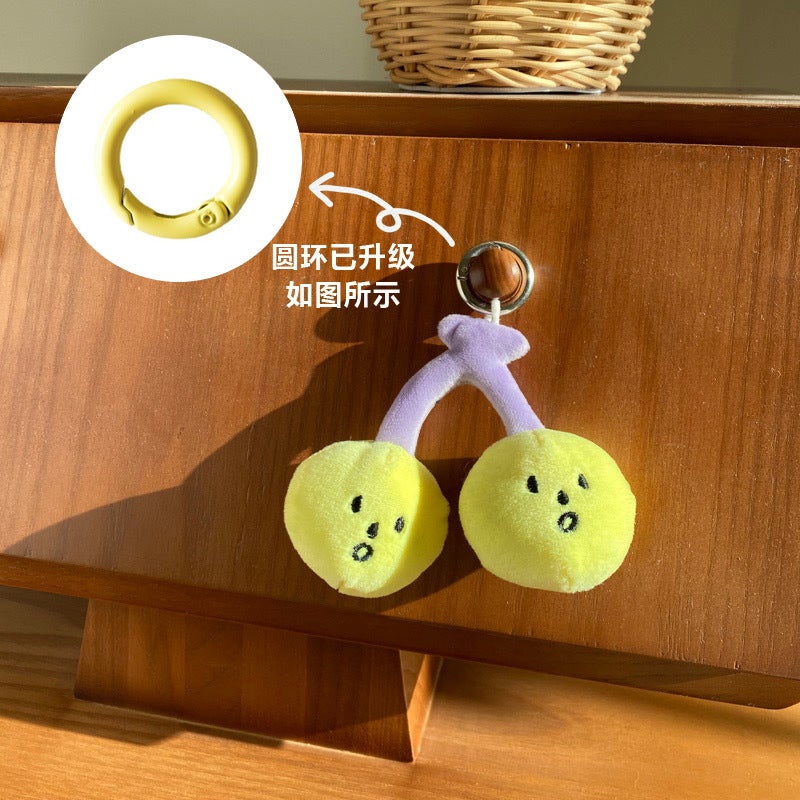 Ins Cute Cherry Keychain Expression Series Fruit Cute Plush Bag Pendant Decorative Pendant For Girlfriends - Image 1