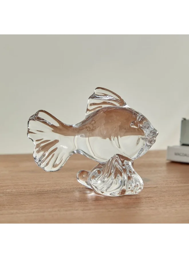 Home Box Vega Glass Fish Accent 11 x 8 x 5 cm