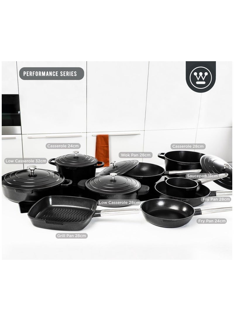 Westinghouse Westinghouse Performance Series 28cm Non-Stick Fry Pan Cast Aluminum with QuanTanium Coating Induction & Oven Safe Cool Touch Stainless Steel Handle - Black  - Image 4