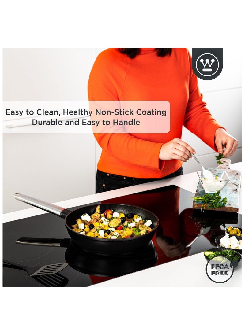 Westinghouse Westinghouse Performance Series 28cm Non-Stick Fry Pan Cast Aluminum with QuanTanium Coating Induction & Oven Safe Cool Touch Stainless Steel Handle - Black  - Image 3