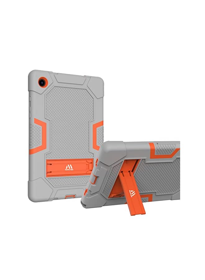 PROMASS Hbs 3-Layer Slim Heavy Duty Shockproof Rugged Protective Case With Built-In Stand For Samsung Galaxy Tab A8 10.5 Inch Case Sm-X200/X205/X207 2022 For Kids Friendly Tablet Cover-Gray Orange - Image 3