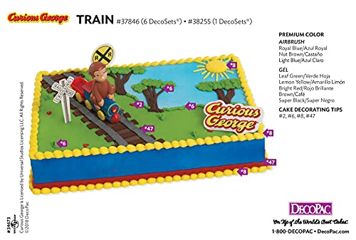 DecoPac DecoSet® Curious George Train Cake Topper, 4-Piece Set, Keepsake Figures for Hours of Fun, Create an Adorable Birthday Centerpiece - Image 5